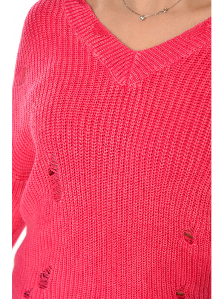 Свитер женский однотонный розового цвета 97321 212406C
