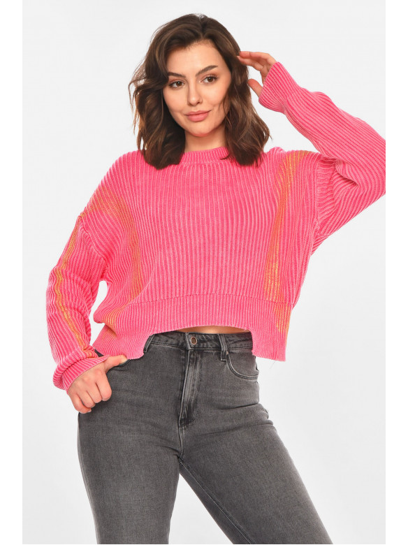 Свитер женский розового цвета с принтом 97321 212408C