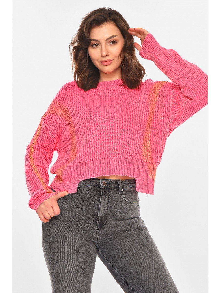 Свитер женский розового цвета с принтом 97321 212408C