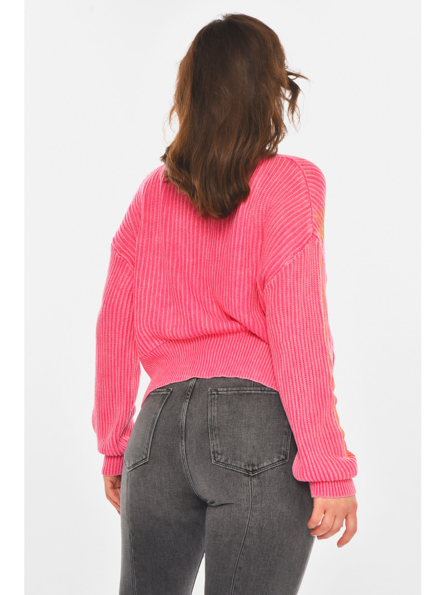 Свитер женский розового цвета с принтом 97321 212408C