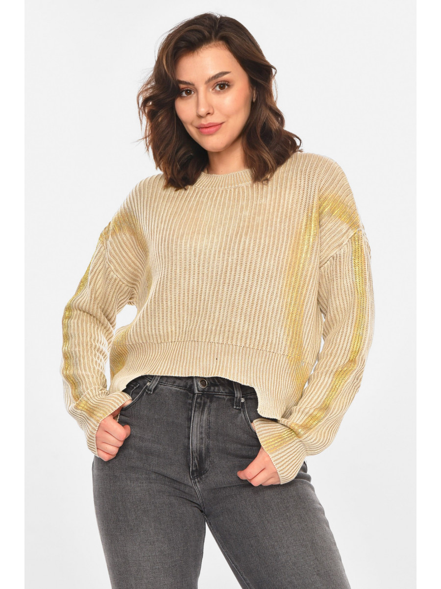 Свитер женский бежевого цвета с принтом 97321 212409C