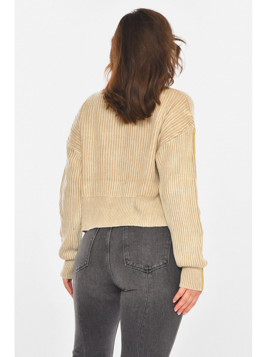 Свитер женский бежевого цвета с принтом 97321 212409C