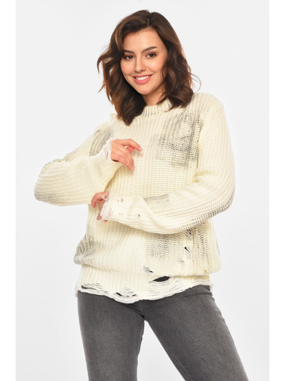 Свитер женский белого цвета с принтом 97321 212410C