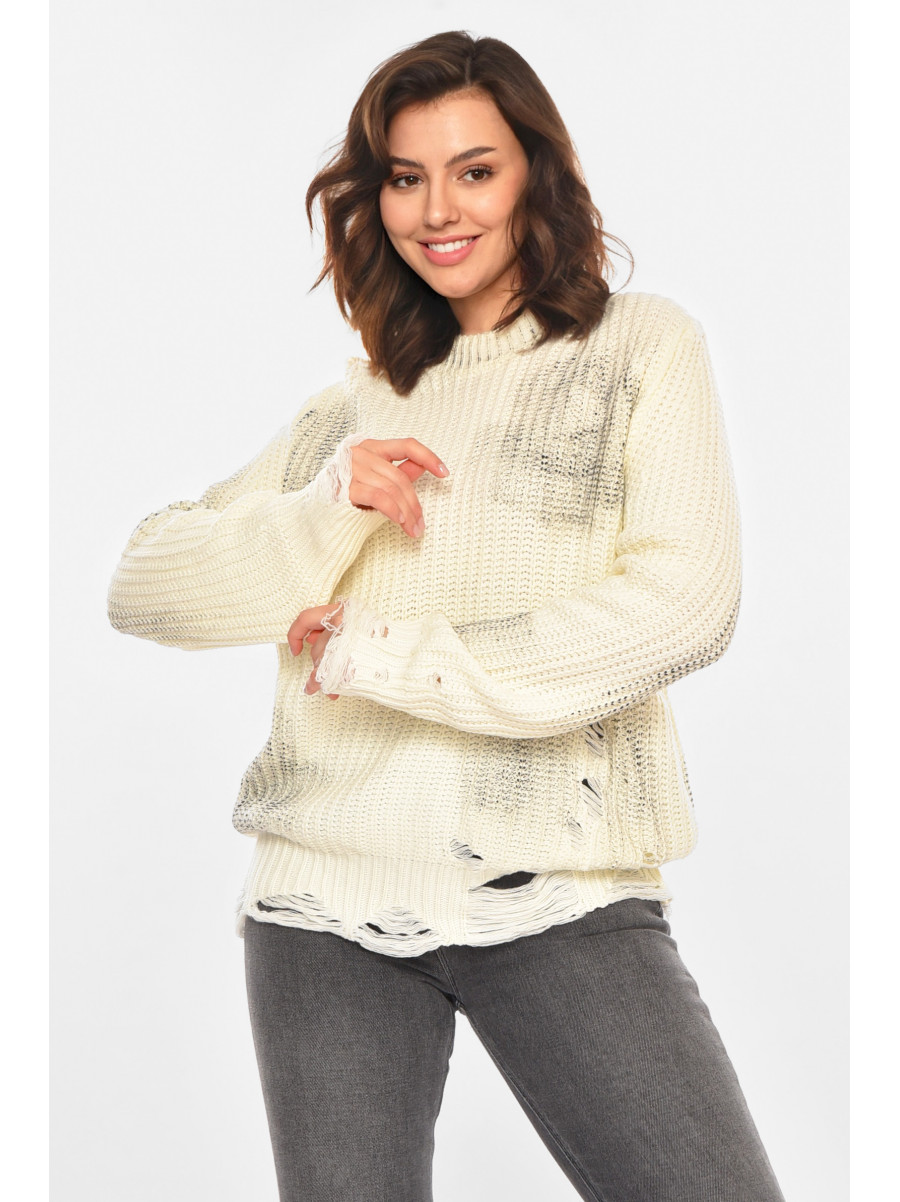 Свитер женский белого цвета с принтом 97321 212410C