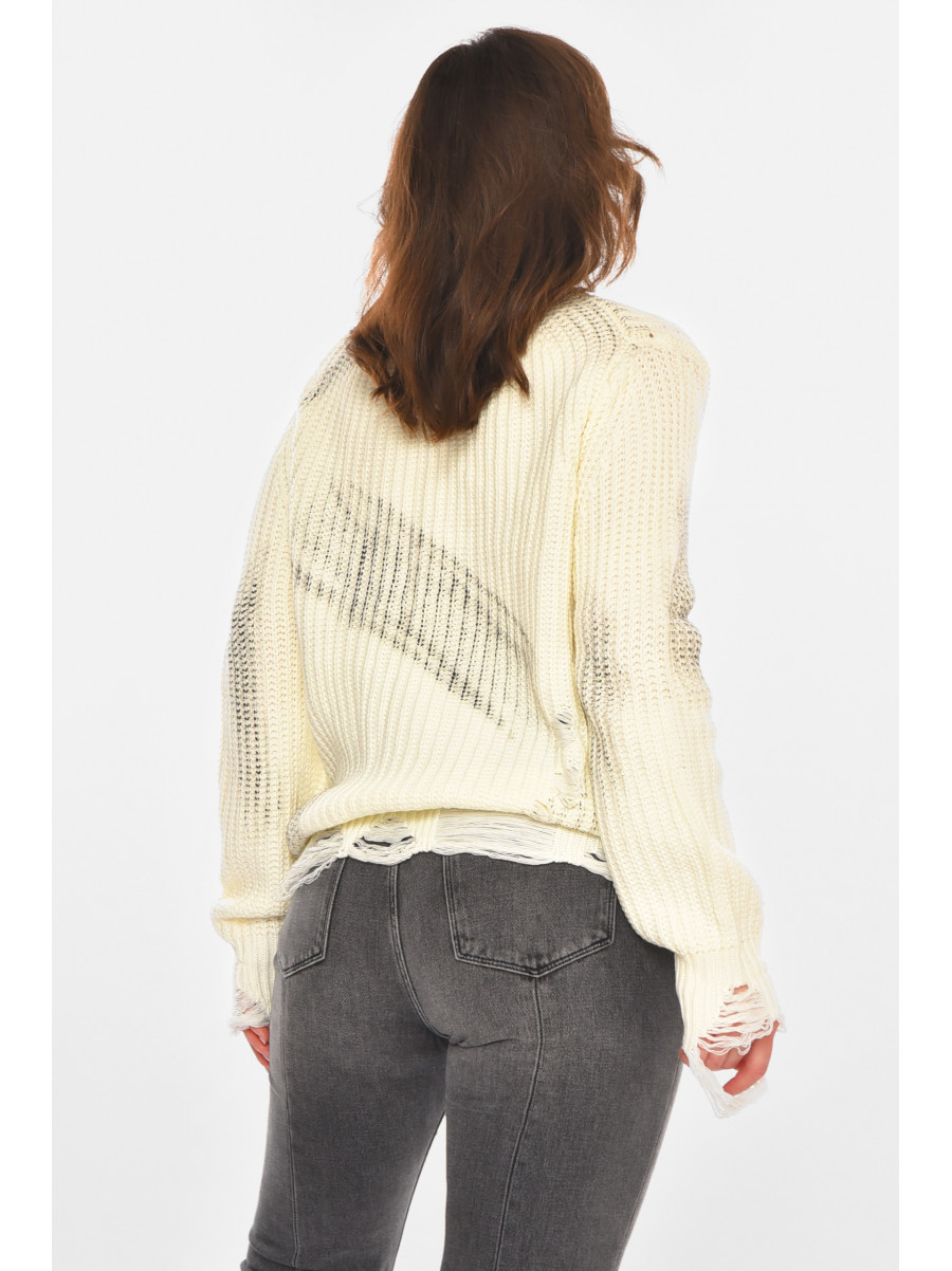 Свитер женский белого цвета с принтом 97321 212410C