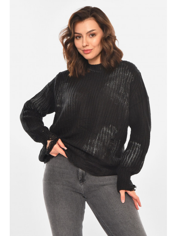 Свитер женский черного цвета с принтом 97321 212412C