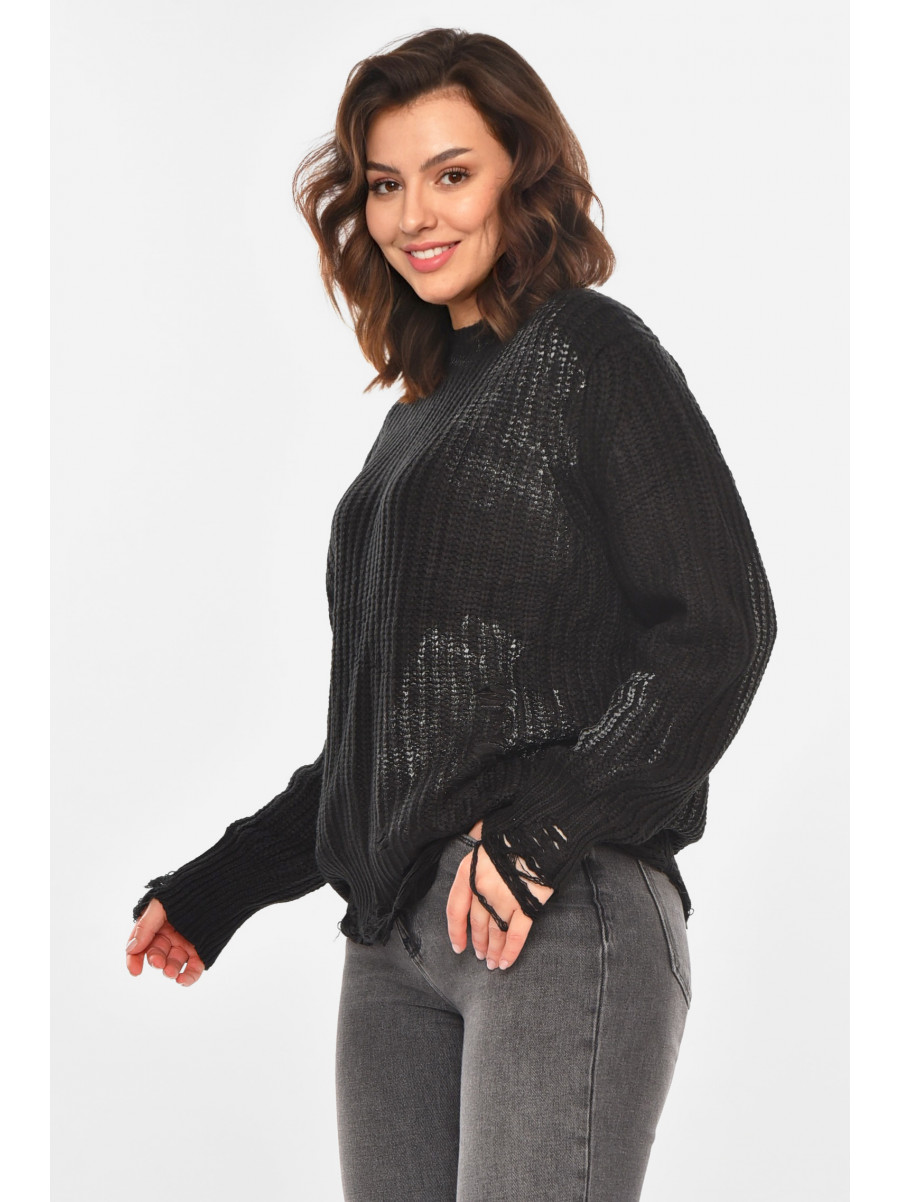 Свитер женский черного цвета с принтом 97321 212412C