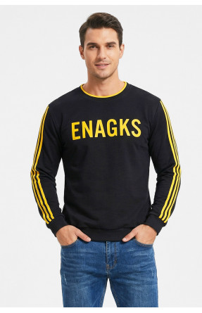 Світшот чоловічий із принтом чорного кольору 7720 212429C Світшот чоловічий із принтом чорного кольору 7720 212429C