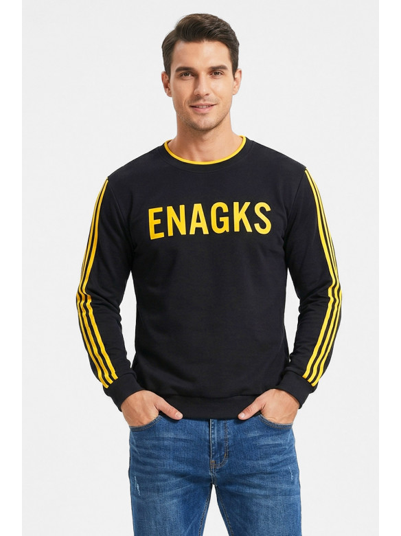 Світшот чоловічий із принтом чорного кольору 7720 212429C