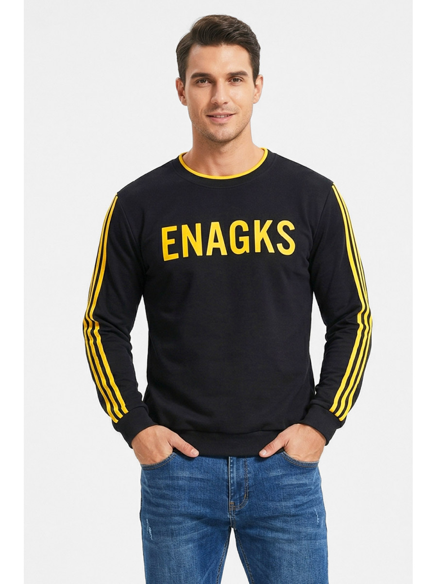 Світшот чоловічий із принтом чорного кольору 7720 212429C