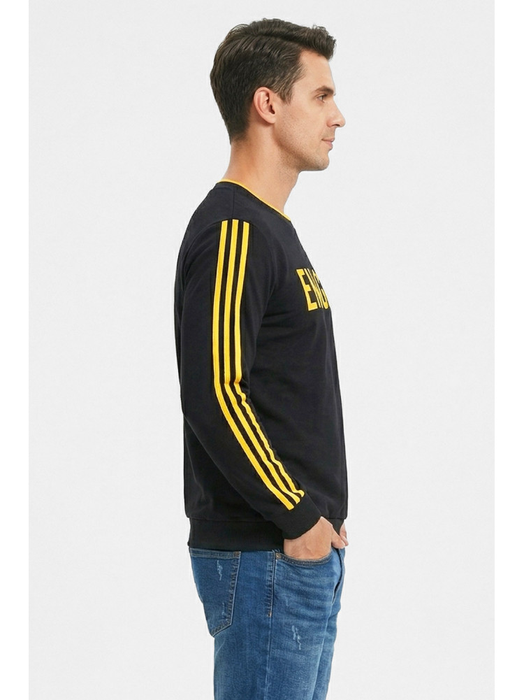 Світшот чоловічий із принтом чорного кольору 7720 212429C