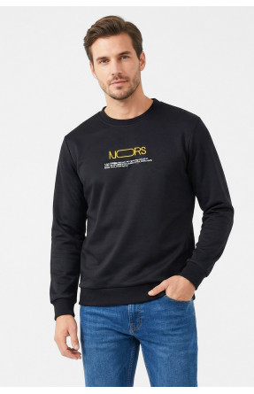 Світшот чоловічий із принтом чорного кольору 7702 212430C Світшот чоловічий із принтом чорного кольору 7702 212430C