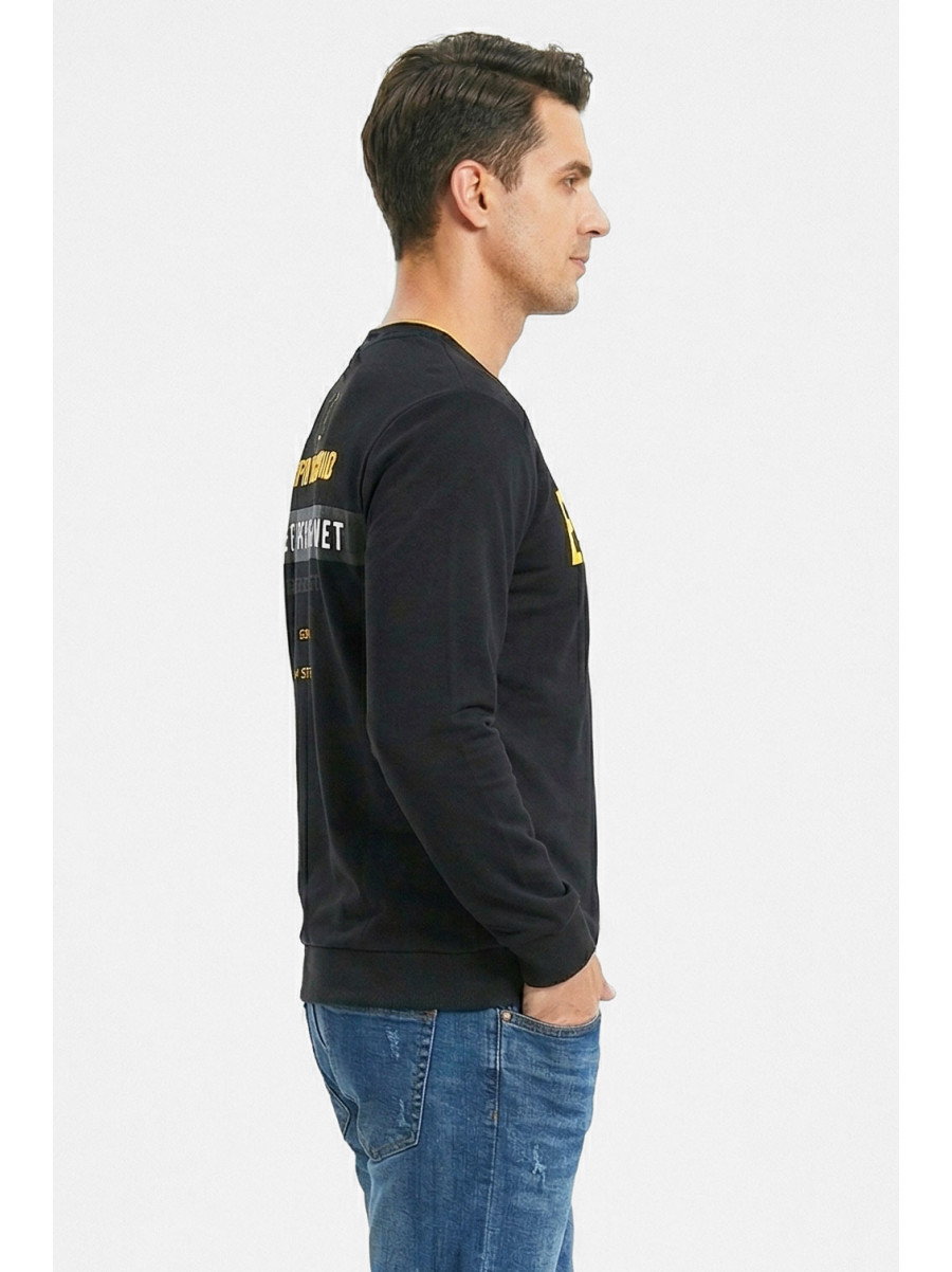 Світшот чоловічий із принтом чорного кольору 7702 212430C