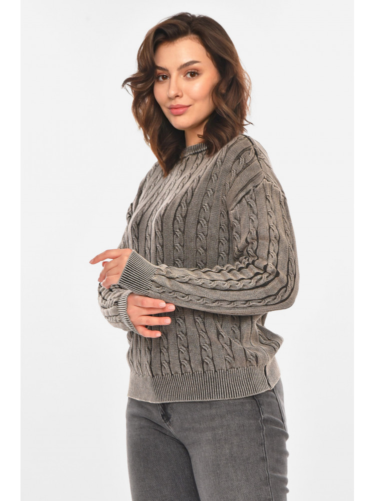 Свитер женский однотонный серого цвета 066 212436C