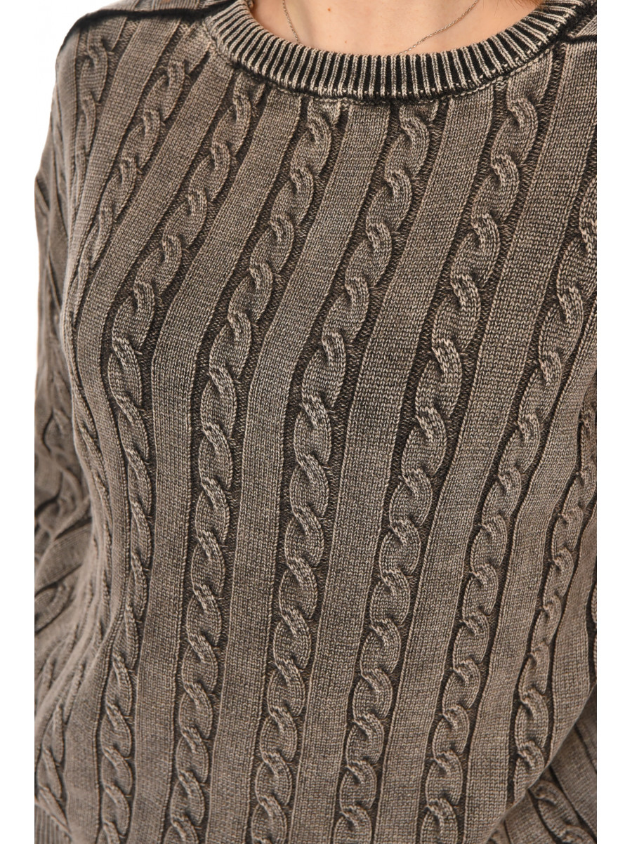 Свитер женский однотонный серого цвета 066 212436C