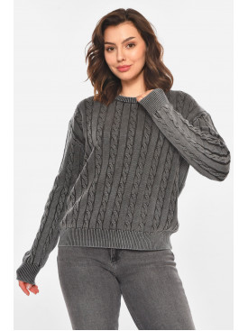 Светр жіночий однотонний сірого кольору 066 212437C
