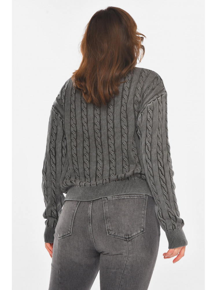 Свитер женский однотонный серого цвета 066 212437C