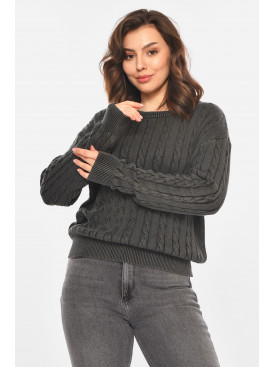 Свитер женский однотонный графитового цвета 066 212438C