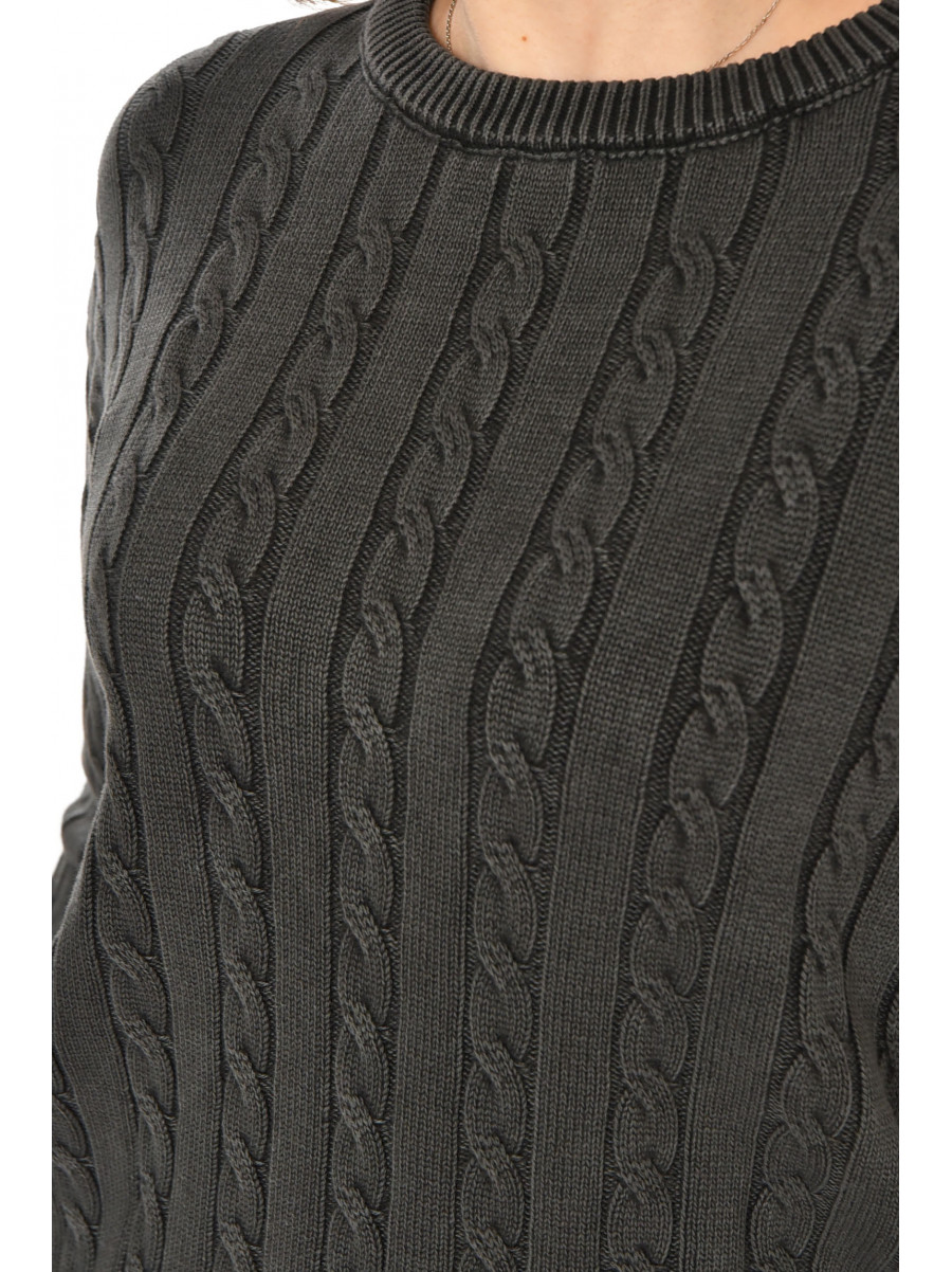 Свитер женский однотонный графитового цвета 066 212438C