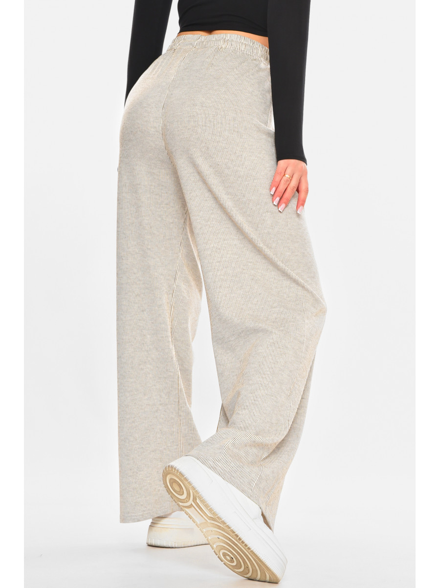 Штаны женские бежевого цвета с принтом 8812 212440C