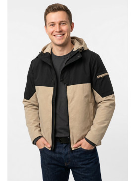 Куртка чоловіча демісезонна бежевого кольору з принтом S455 212444C