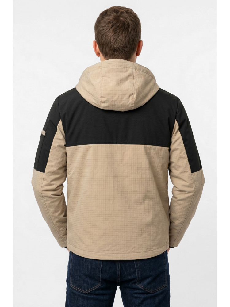 Куртка чоловіча демісезонна бежевого кольору з принтом S455 212444C