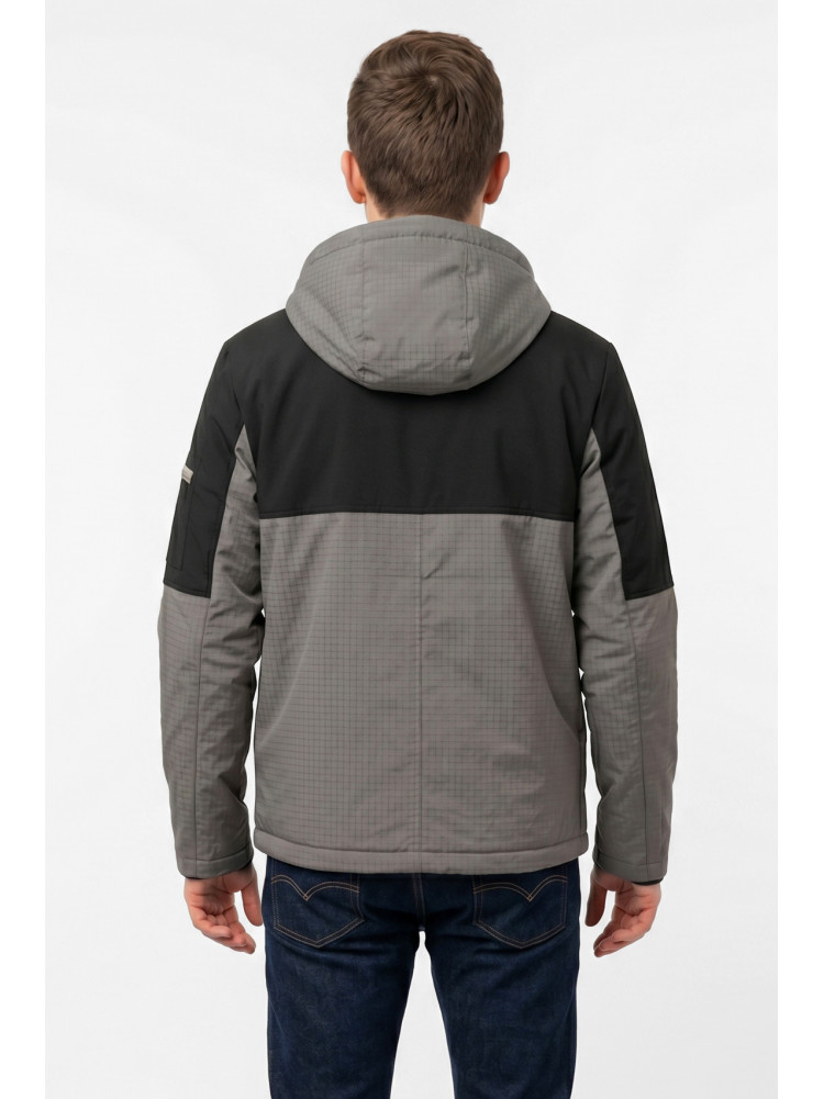 Куртка чоловіча демісезонна сірого кольору з принтом S455 212446C