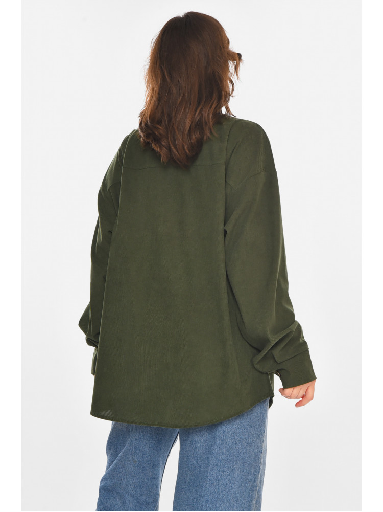 Рубашка женская вельветовая цвета хаки 527 212449C