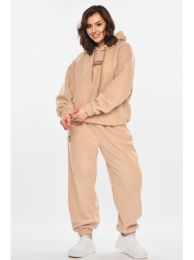 Спортивный костюм женский флисовый бежевого цвета 616 212454C Спортивный костюм женский флисовый бежевого цвета 616 212454C