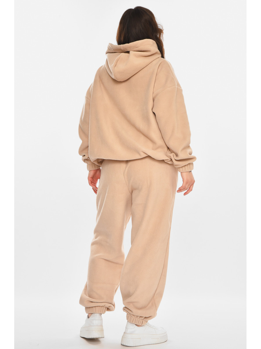 Спортивный костюм женский флисовый бежевого цвета 616 212454C