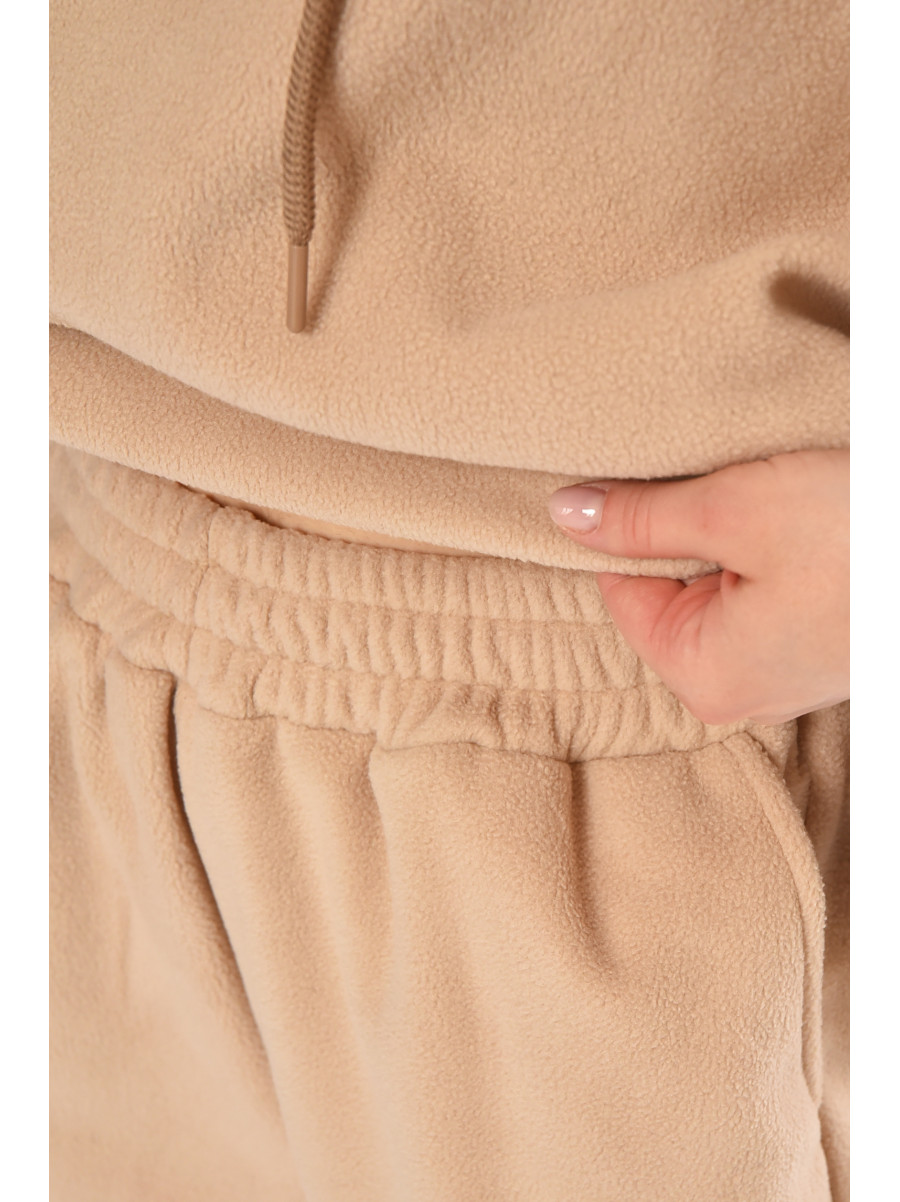 Спортивный костюм женский флисовый бежевого цвета 616 212454C