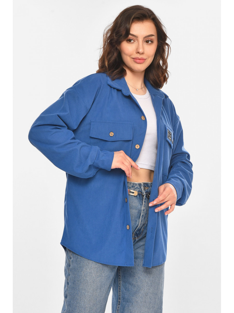 Рубашка женская вельветовая голубого цвета 527 212455C