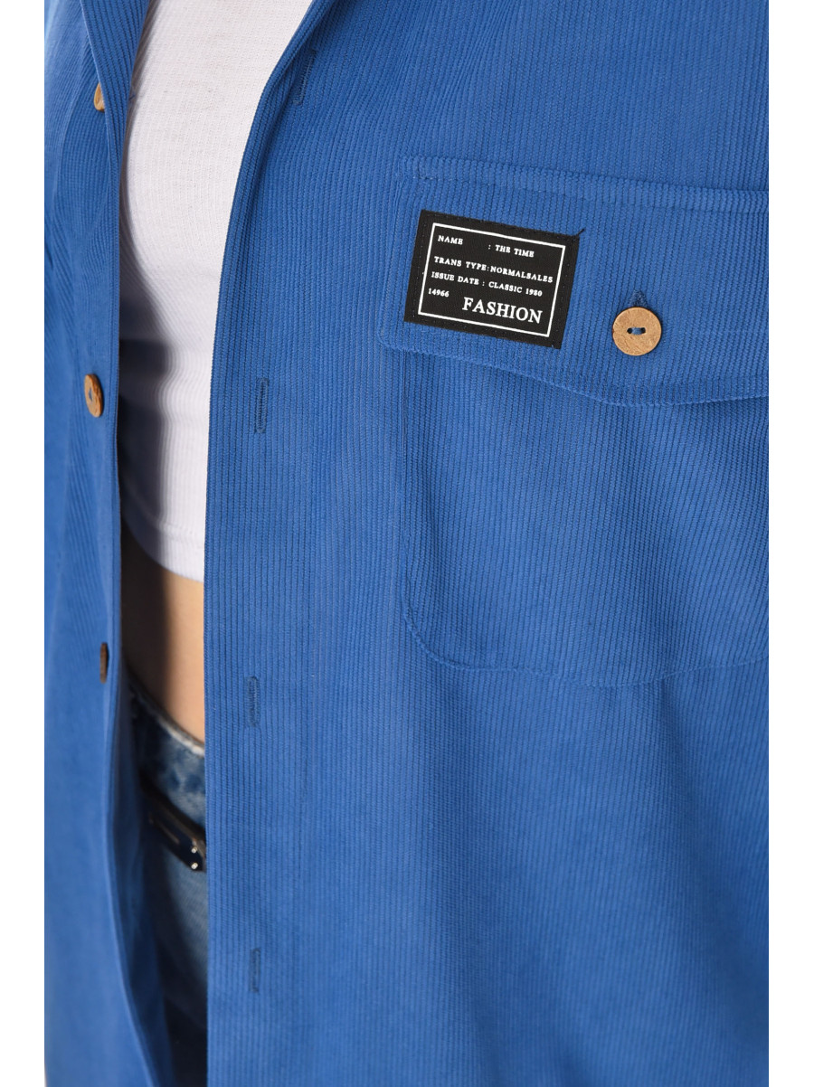 Рубашка женская вельветовая голубого цвета 527 212455C