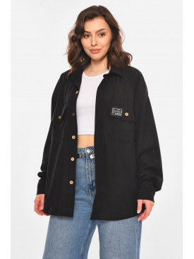 Рубашка женская вельветовая черного цвета 527 212456C