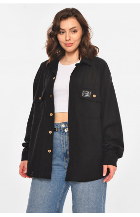 Рубашка женская вельветовая черного цвета 527 212456C Рубашка женская вельветовая черного цвета 527 212456C