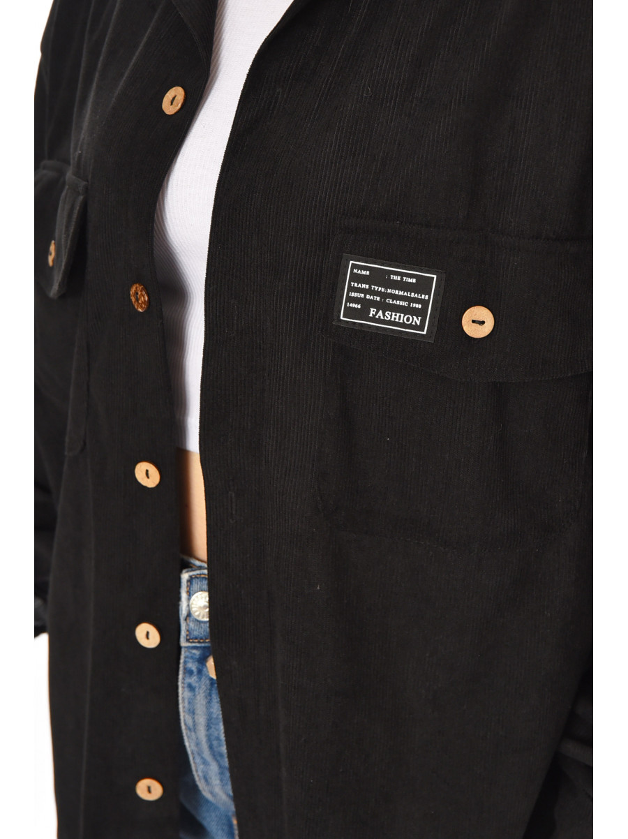 Рубашка женская вельветовая черного цвета 527 212456C