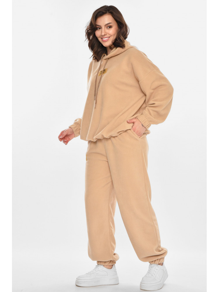 Спортивный костюм женский флисовый бежевого цвета 616 212457C