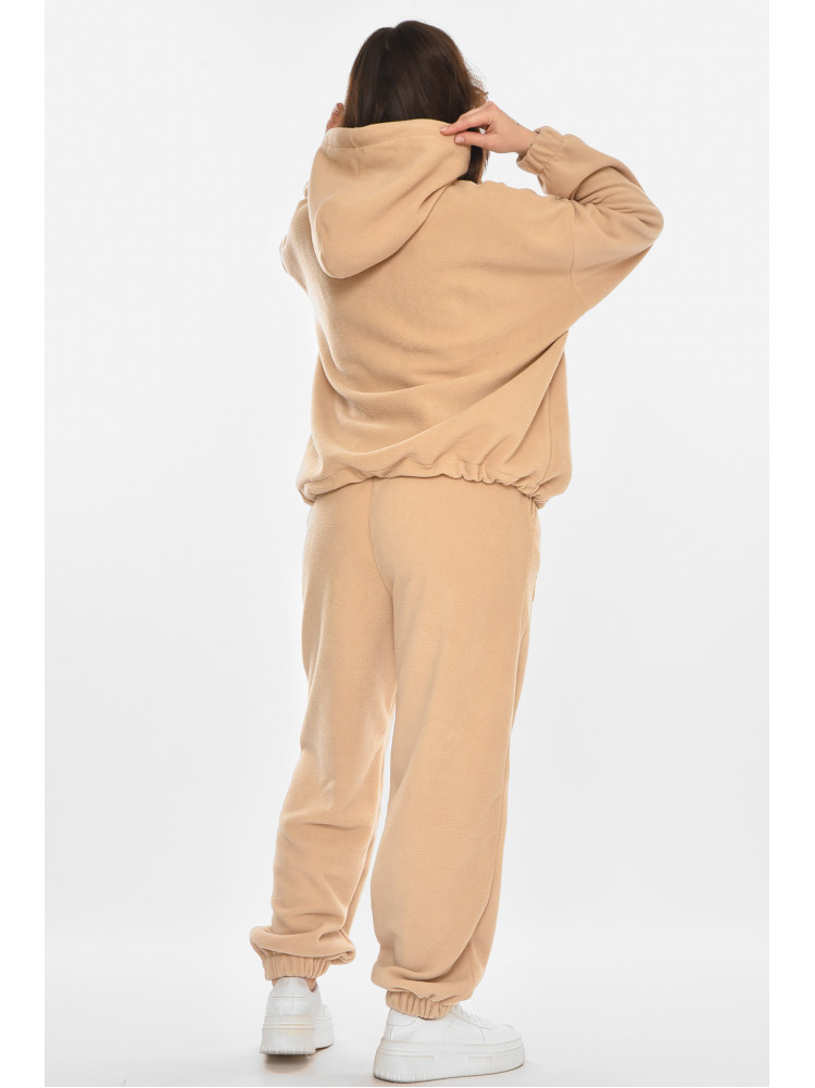 Спортивный костюм женский флисовый бежевого цвета 616 212457C