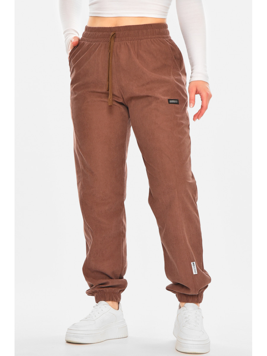 Штаны женские вельветовые коричневого цвета 530 212458C