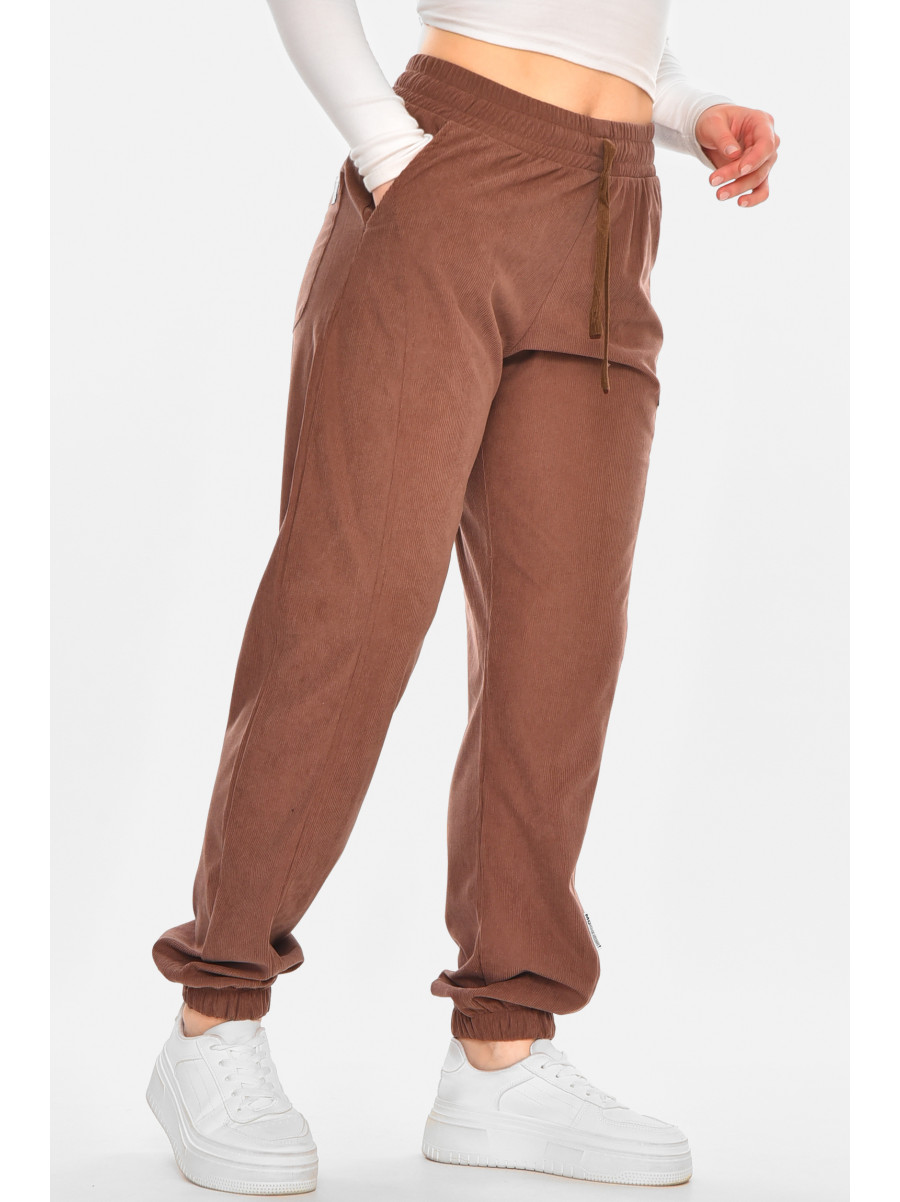 Штаны женские вельветовые коричневого цвета 530 212458C