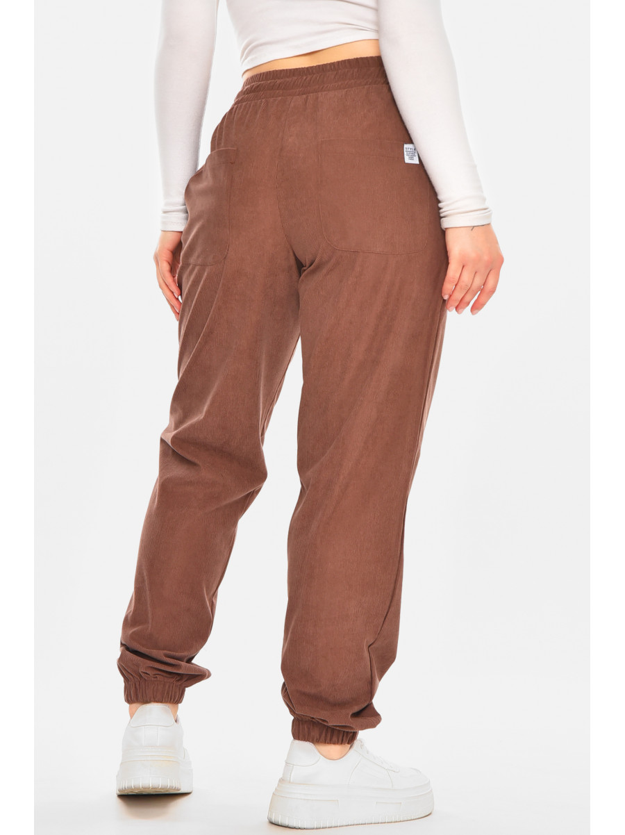 Штаны женские вельветовые коричневого цвета 530 212458C