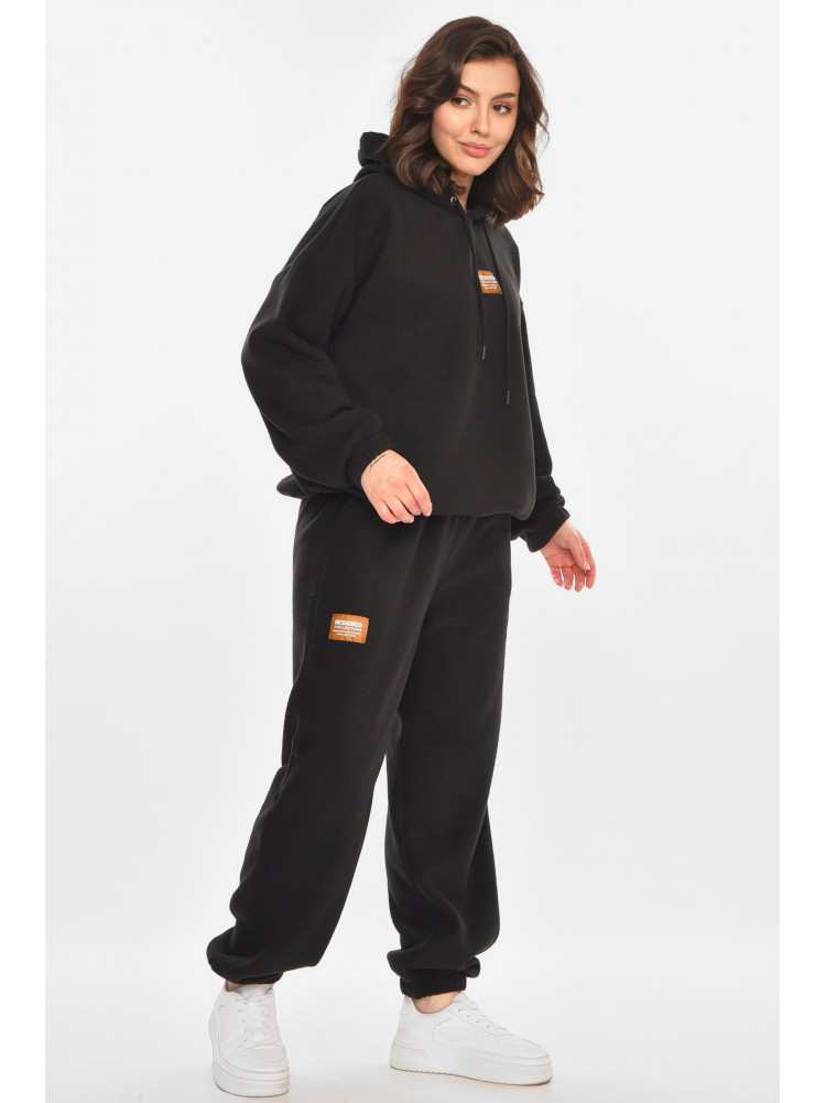 Спортивный костюм женский флисовый черного цвета 616 212459C