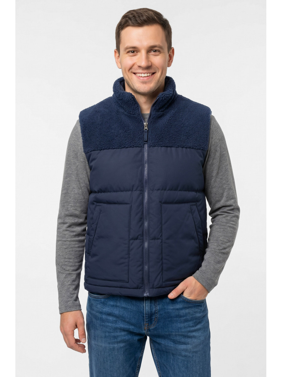 Жилетка мужская демисезонная двухсторонняя тёмно-синего цвета 72268 212463C
