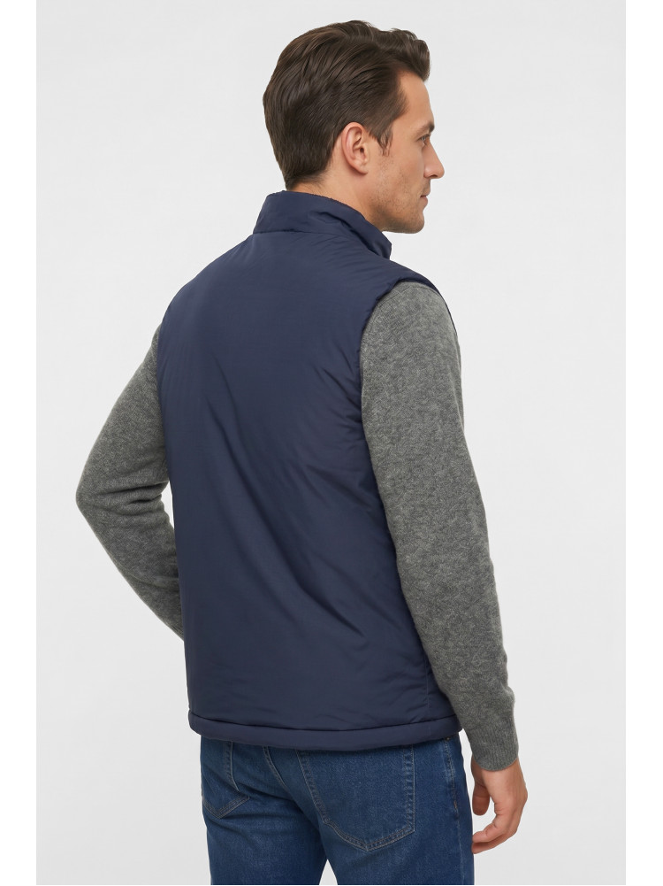 Жилетка мужская демисезонная двухсторонняя тёмно-синего цвета 72268 212463C
