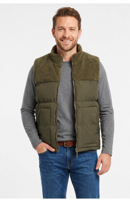 Жилетка мужская демисезонная двухсторонняя цвета хаки 72268 212464C