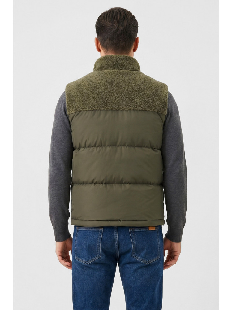 Жилетка мужская демисезонная двухсторонняя цвета хаки 72268 212464C