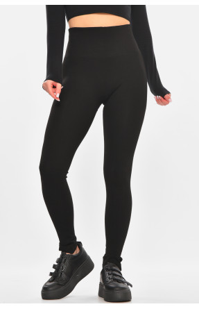 Лосини жіночі однотонні на флісі чорного кольору B926++ 212465C