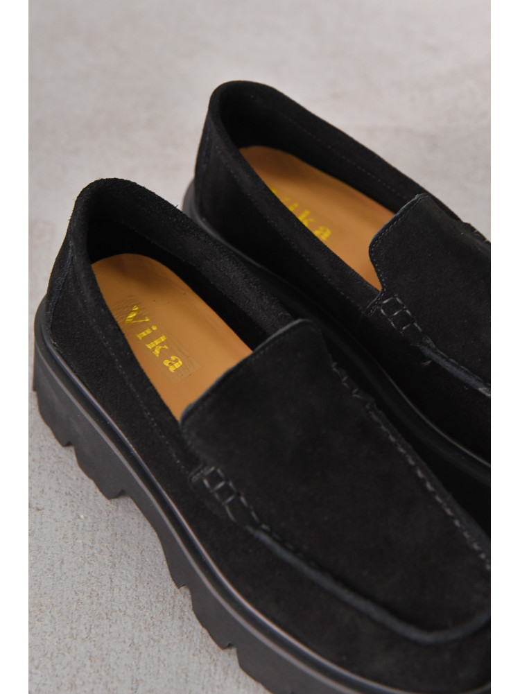 Лоферы женские черного цвета натуральная замша 59-1 212467C