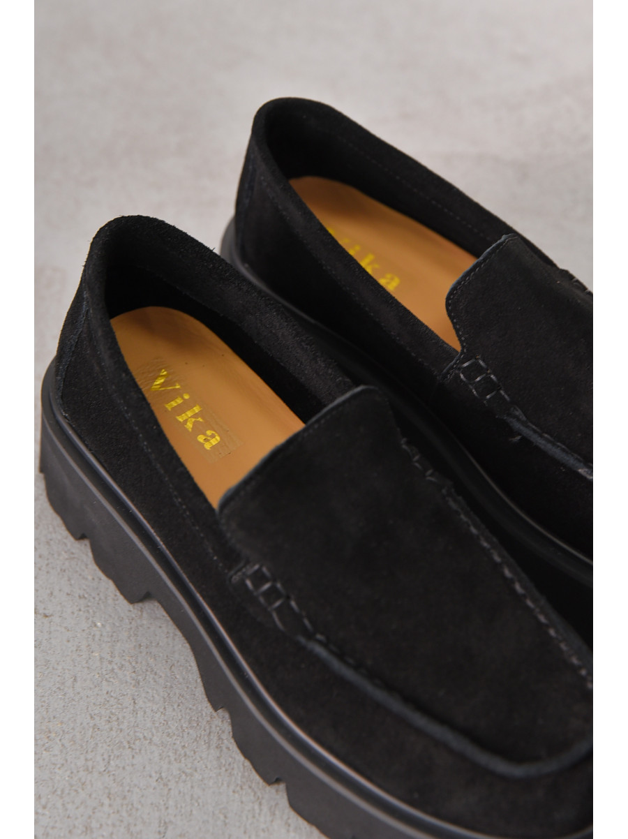 Лоферы женские черного цвета натуральная замша 59-1 212467C