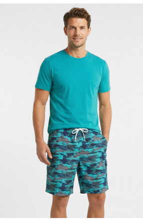 Шорты мужские батальные бирюзового цвета с принтом 6808 212468C